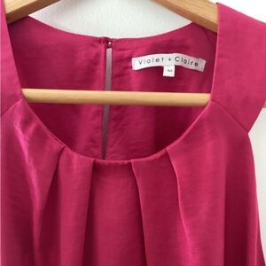 Silk tank blouse with back darts and button closure at back